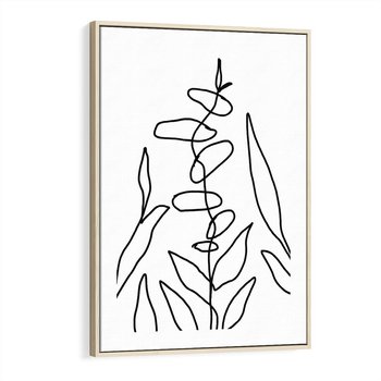 Obraz w ramie 50x70 - Konturem Naznaczone - mroczna sztuka, minimalizm - rama drewno