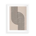 Plakat w ramie 50x70 - Puls Abstrakcji - abstrakcyjne linie, geometria - rama biała
