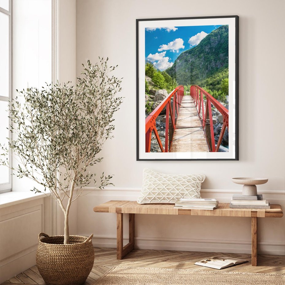 Plakat bez ramy 21x30 - Most do przygody - góry, most