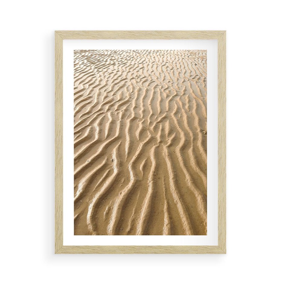 Plakat w ramie 50x70 - Piasek i Nieskończoność - pustynia, piasek - rama drewno