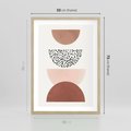 Plakat w ramie 50x70 - Geometryczna Harmonia w Brązach i Beżach - geometryczne kształty, brązy i beże - rama drewno