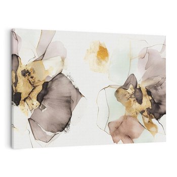 Obraz na płótnie 100x70 - Nowoczesne Elegancje - akwarela, złote linie i plamy