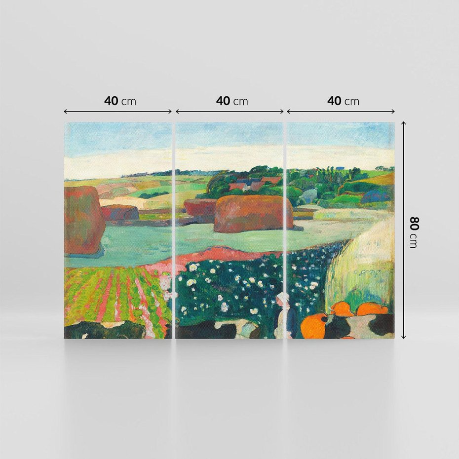 Obraz na płótnie 120x80 - Haystacks in Brittany 1890, Paul Gauguin - Reprodukcja - reprodukcja, obraz na płótnie