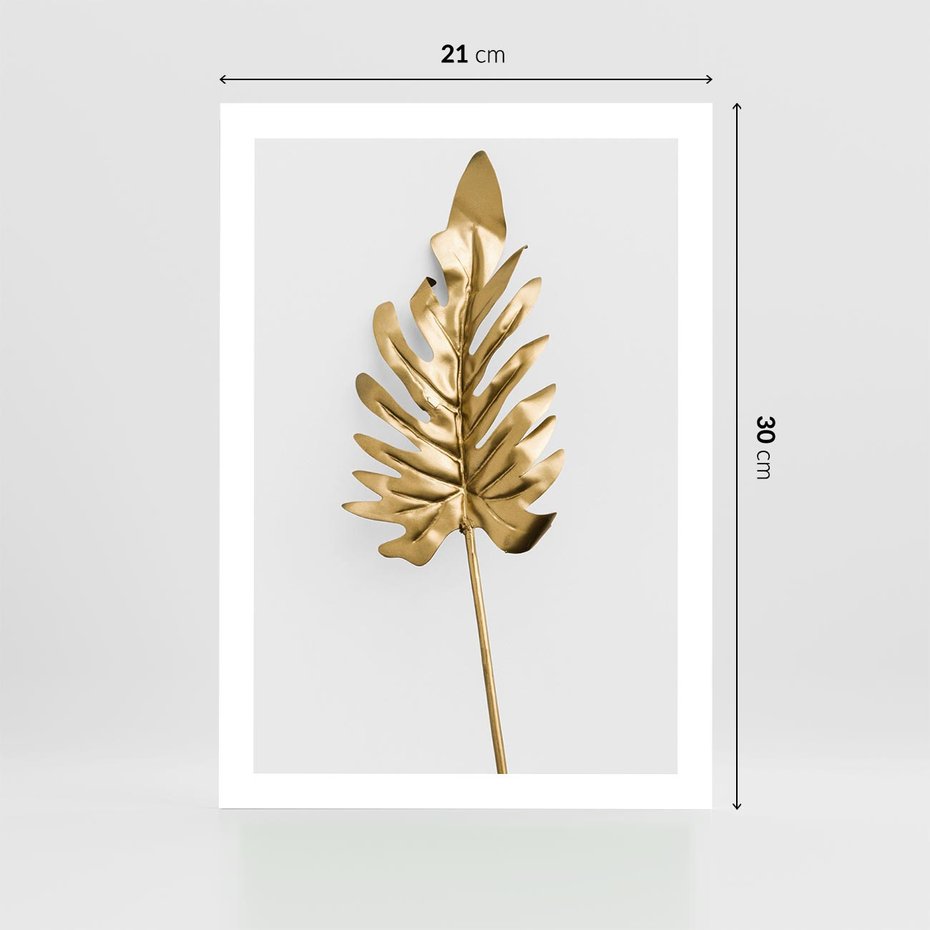 Plakat bez ramy 21x30 - Ponadczasowy Urok - złote, liście