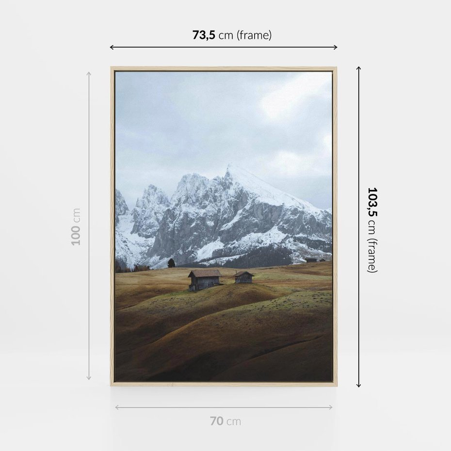 Obraz w ramie 70x100 - Odkryj Ich Urok - góry, skandynawia - rama drewno