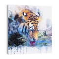 Obraz na płótnie 40x40 - Tygrys w abstrakcyjnym tańcu - tygrys, sztuka
