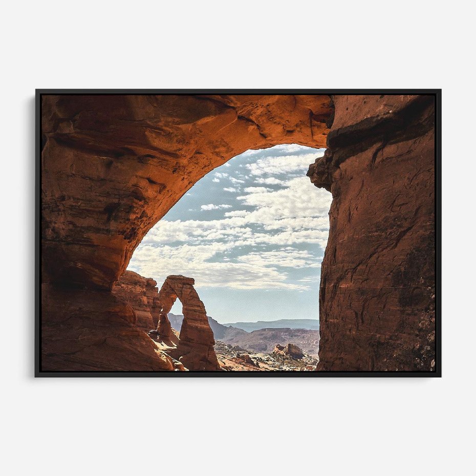 Obraz w ramie 70x50 - Magia pustynnego kanionu - pustynia, kanion - rama czarna