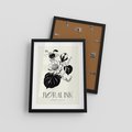 Plakat w ramie 30x40 - Odbicie kwiatowych chwil - kwiaty, typografia - rama czarna