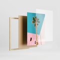Zestaw obrazy w ramie 30x40 galeria - Plaża, palmy, morze, wakacje - rama drewno