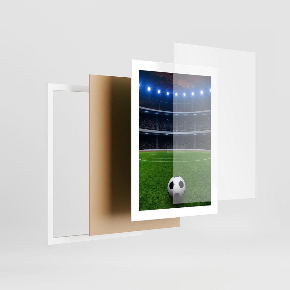 Plakat w ramie 30x40 - Piłka nożna - gol! - piłka nożna, gol - rama biała