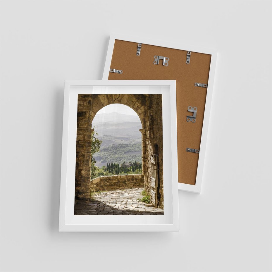 Plakat w ramie 30x40 - Słoneczne Piękno Włoch i Prowansji - Włochy, Prowansja - rama biała