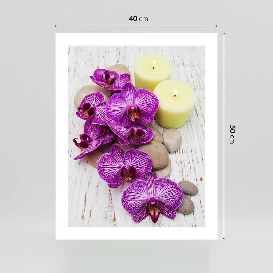 Plakat bez ramy 40x50 - Relaksujące spa w otoczeniu orchidei - spa, świece