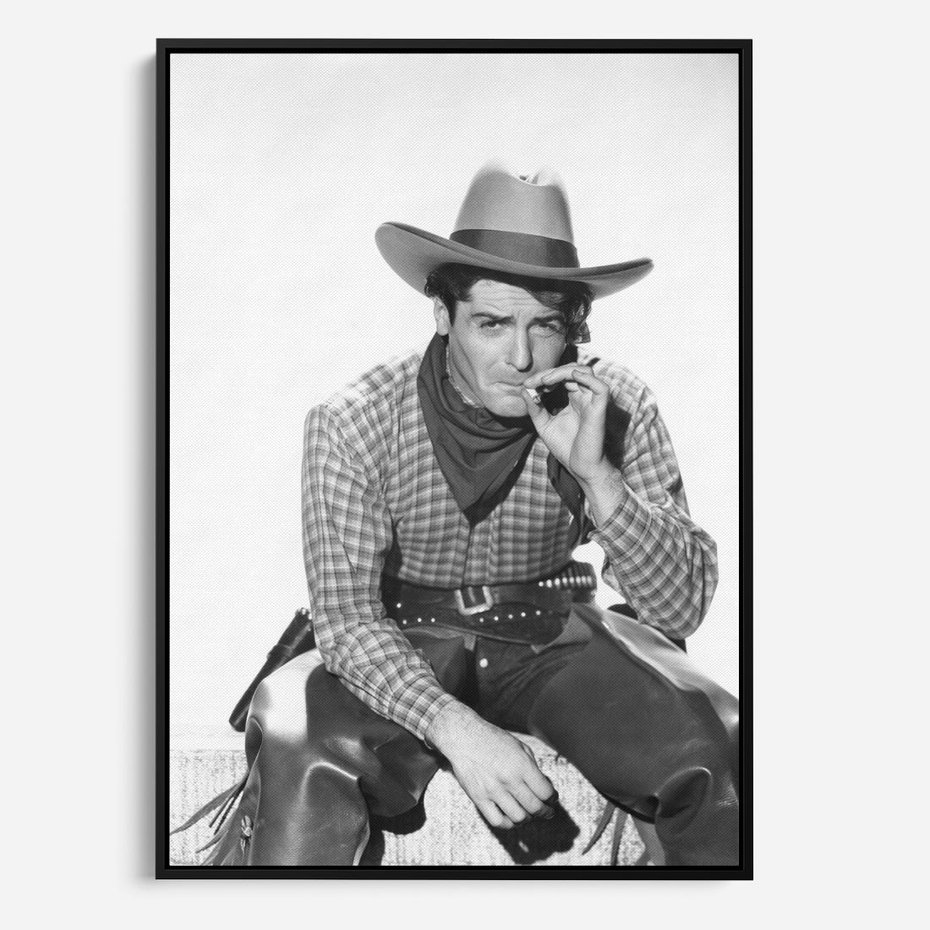 Obraz w ramie 70x100 - Dziki Zachód - retro zdjęcie, czarno białe - rama czarna