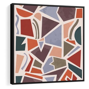 Obraz w ramie 50x50 - Intrygujące Rozbicie - gemoetryczne kształty, mozaika - rama czarna