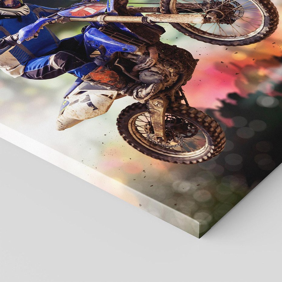 Obraz na płótnie 80x80 - Adrenalina na motocyklu cross - motocykl, cross