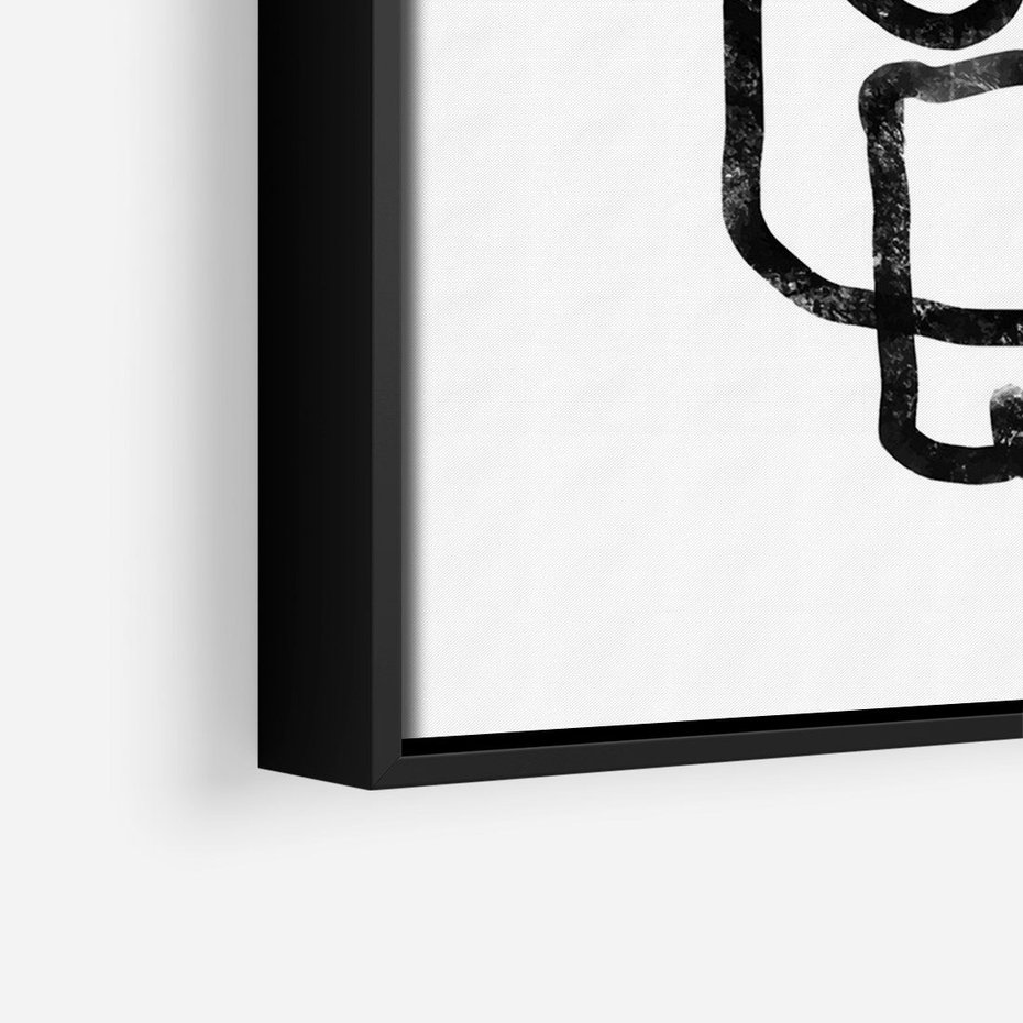 Obraz w ramie 70x100 - Portret Kociej Duszy - szkic kota, prymitywizm - rama czarna