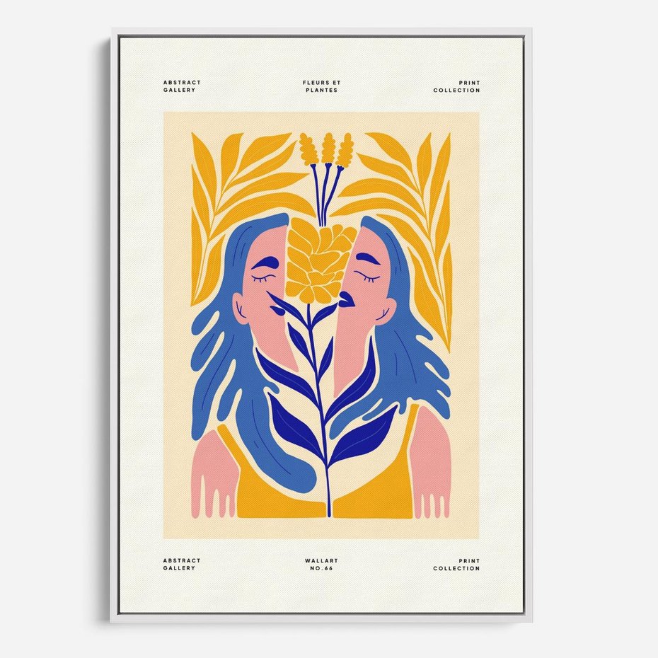 Obraz w ramie 50x70 - Roztopione Granice - nowoczesna sztuka, abstrakcja - rama biała