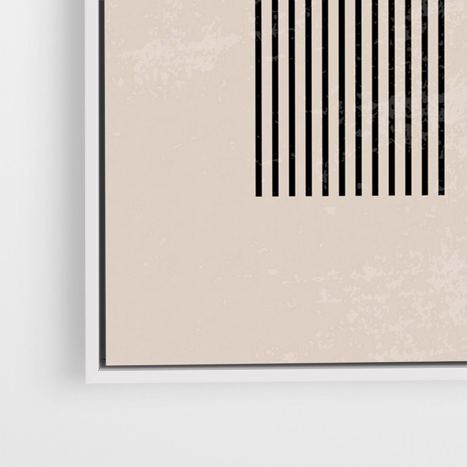 Obraz w ramie 80x120 - Migocące Echa - abstrakcyjne linie, geometria - rama biała