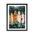 Plakat w ramie 50x70 - Surfowanie w Harmonii z Naturą - deski surfingowe, oparte o rośliny - rama czarna