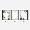 Zestaw obrazy w ramie 50x70 galeria - Białe, kwiaty, róże - rama czarna