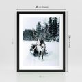 Plakat w ramie 40x50 - Świąteczna Przygoda - renifer, śnieg - rama czarna