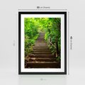 Plakat w ramie 30x40 - Lasowa ścieżka pełna tajemnic - ścieżka, schody - rama czarna