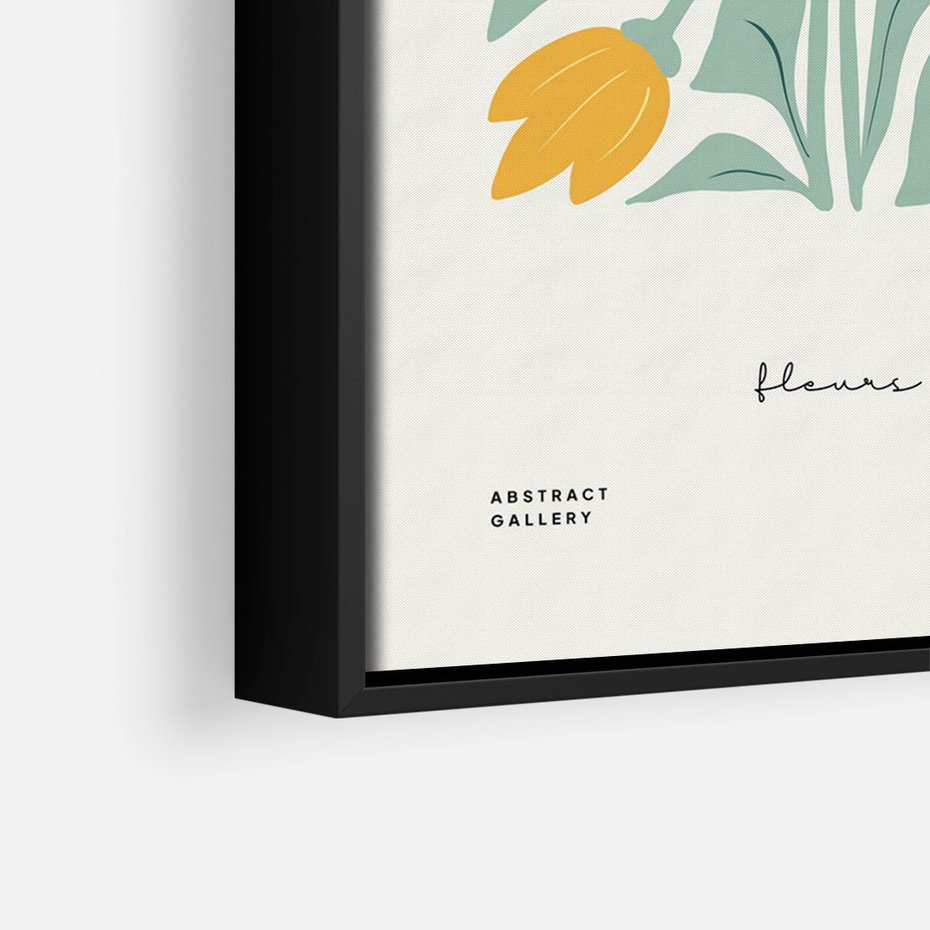 Obraz w ramie 50x70 - Tajemnicza Aura - kwiaty, nowoczesna abstrakcja - rama czarna