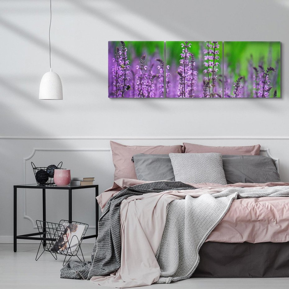 Obraz na płótnie 150x50 - Lawenda magia purpury - lawenda, kwiaty