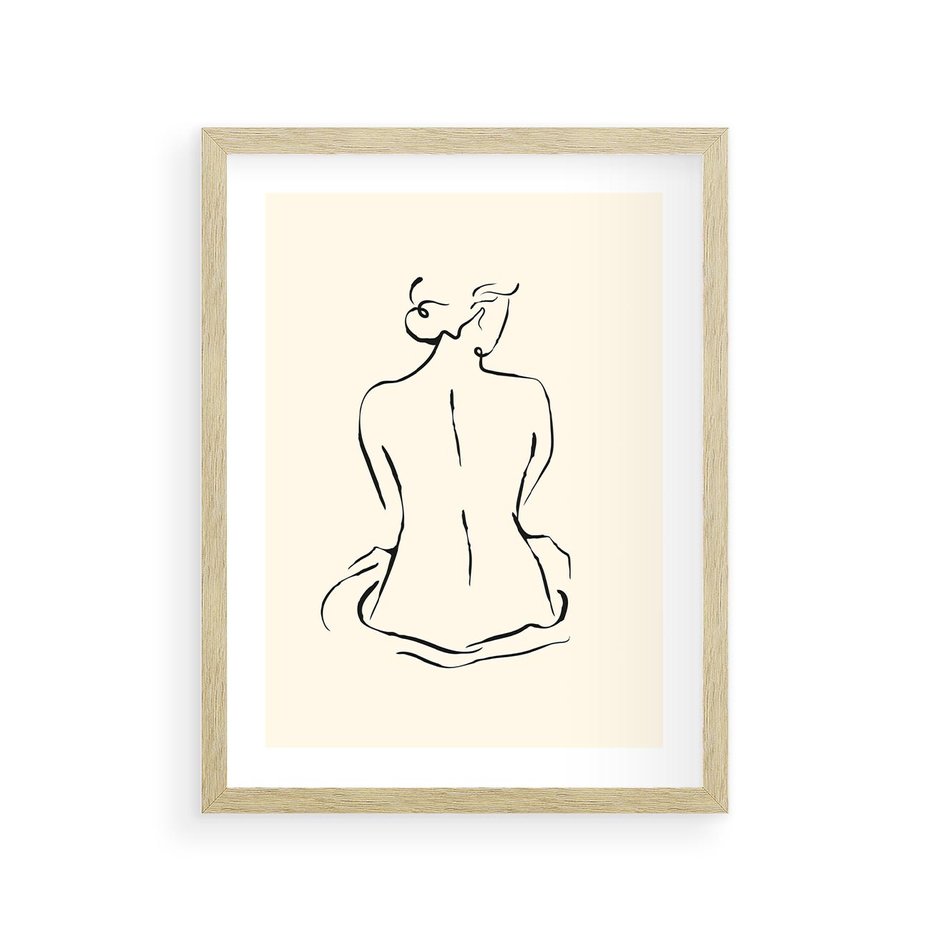Plakat w ramie 30x40 - Migotliwa Symfonia - kobieta akt, minimalizm - rama drewno