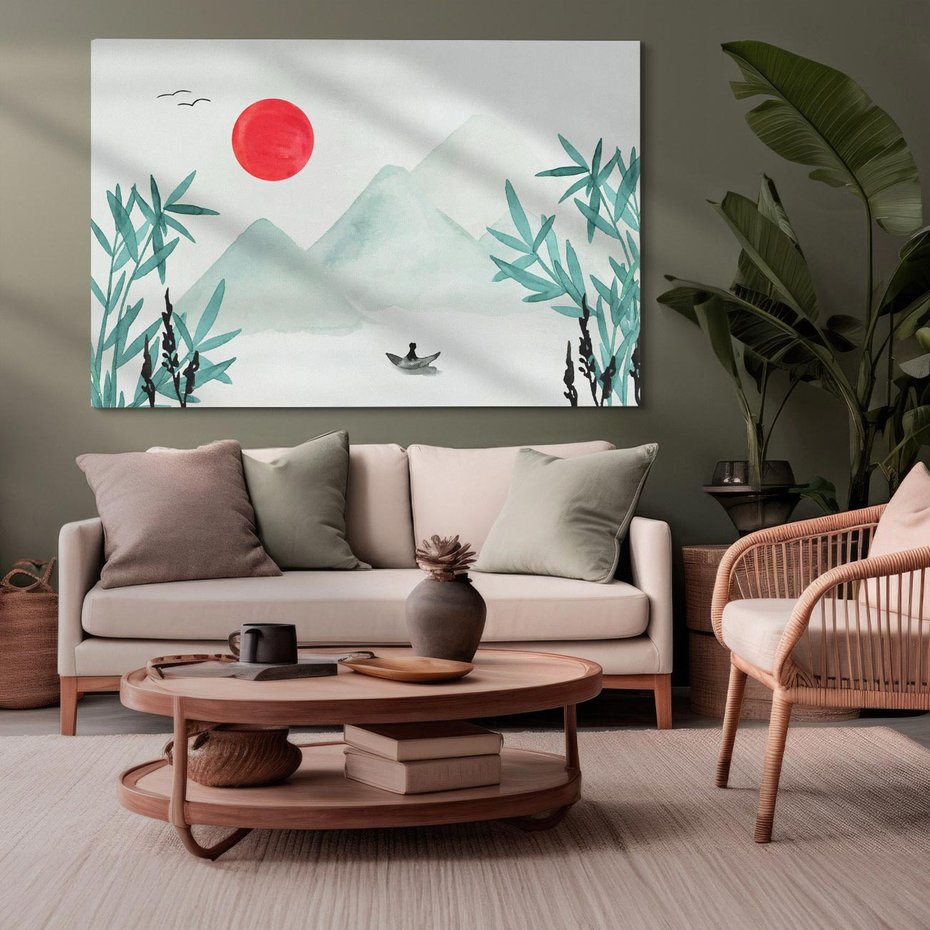 Obraz na płótnie 120x80 - Zaklęte Wzgórza - krajobraz, japonia