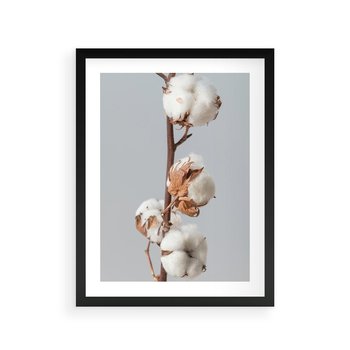 Plakat w ramie 30x40 - Bawełniana boho miękkość - bawełna, boho - rama czarna
