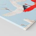 Obraz na płótnie 140x70 - Eteryczne Żurawie - lecące żurawie, orientalna sztuka