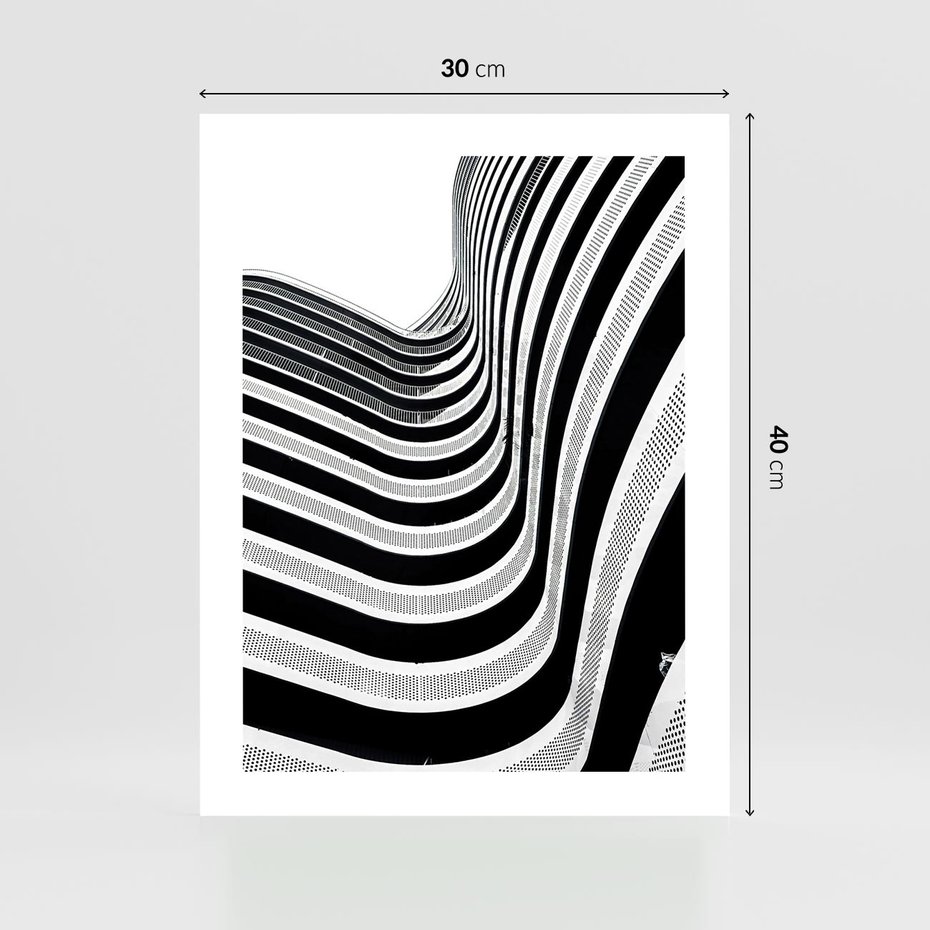 Plakat bez ramy 30x40 - Nowoczesność w Monochromii - nowoczesna architektura, czarno białe zdjęcie