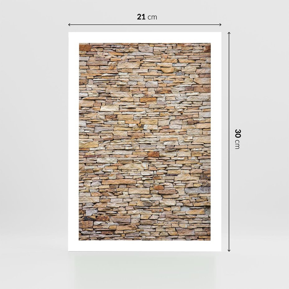 Plakat bez ramy 21x30 - Mur z cegieł - surowa elegancja - mur, cegły