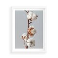 Plakat w ramie 50x70 - Bawełniana boho miękkość - bawełna, boho - rama biała
