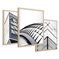 Zestaw obrazy w ramie 50x70 galeria - Architemtura, czarno, białe, fotografie - rama drewno