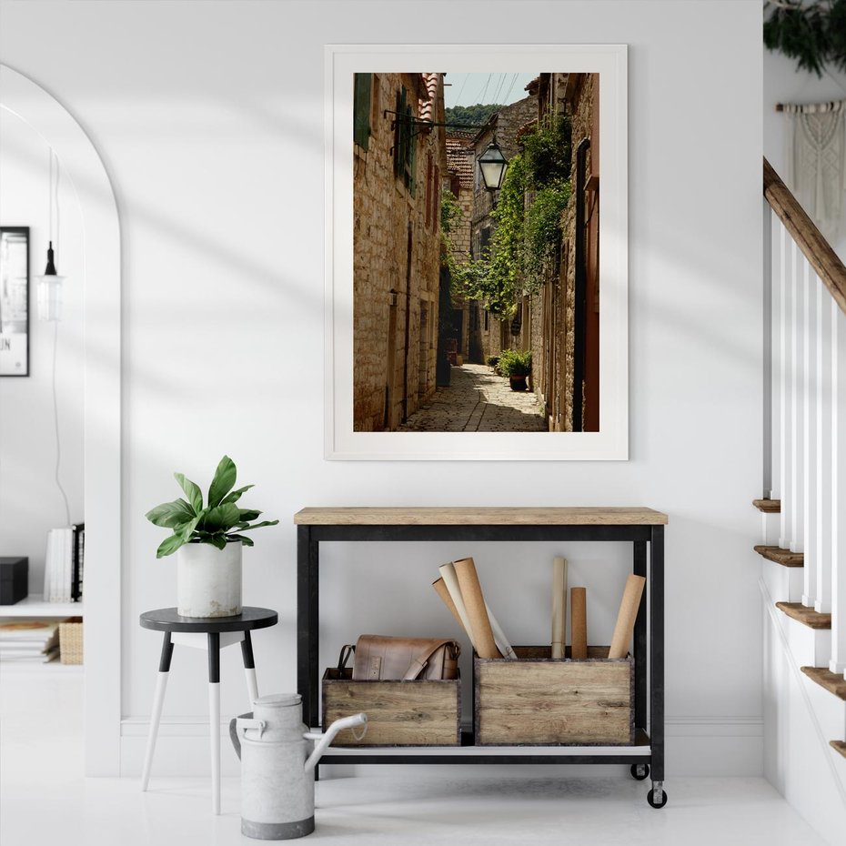 Plakat bez ramy 30x40 - Urokliwa włoska uliczka - włoska, uliczka