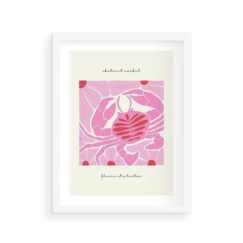 Plakat w ramie 40x50 - Rozświetlone Impresje - abstrakcyjny plakat, krab - rama biała