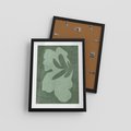 Plakat w ramie 30x40 - Kształty Zieleni - abstrakcyjny kształt, zielony plakat - rama czarna