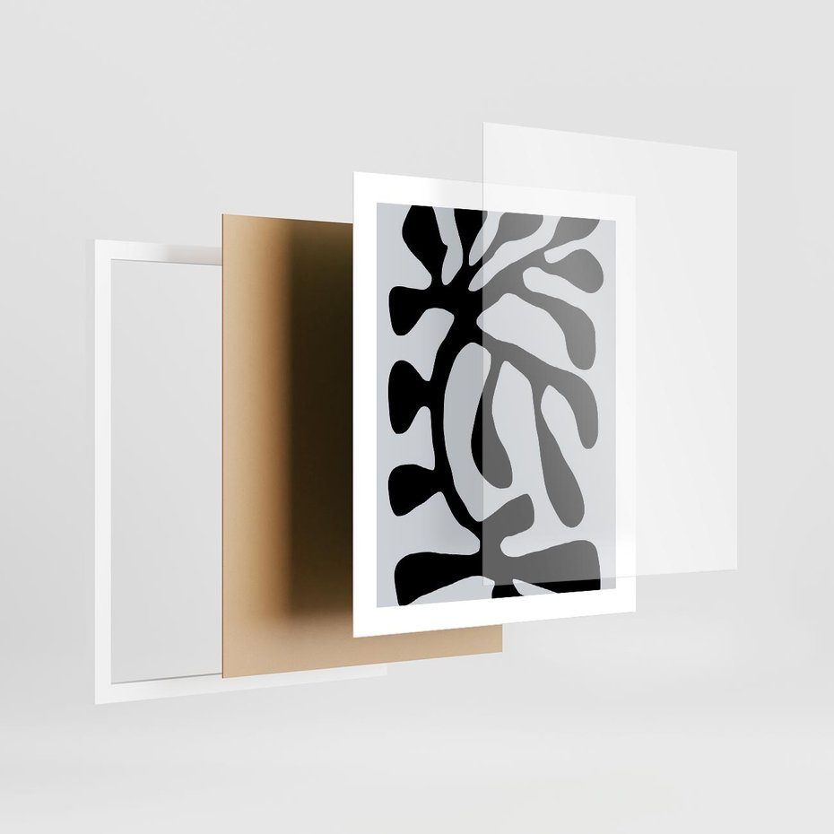 Plakat w ramie 40x50 - Przenikające Refleksje - matisse, sztuka nowoczesna - rama biała