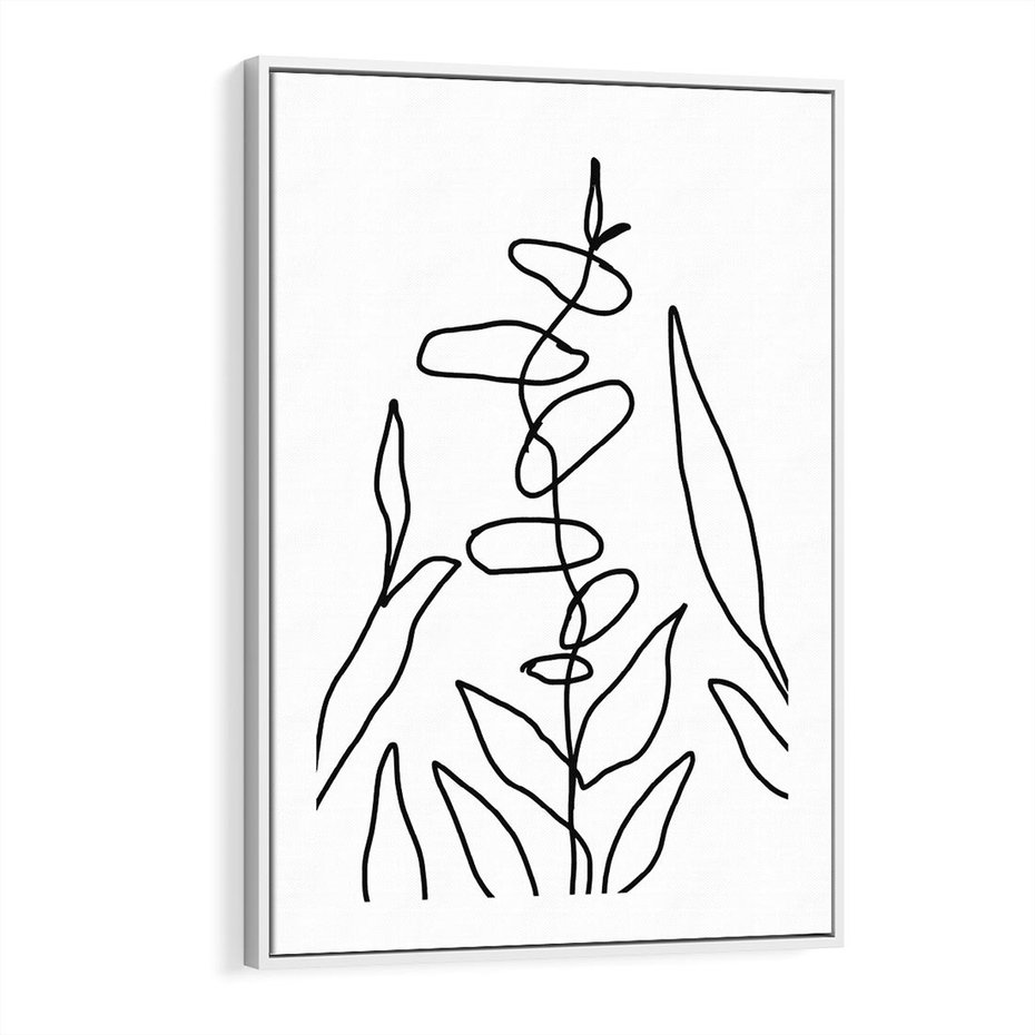 Obraz w ramie 50x70 - Konturem Naznaczone - mroczna sztuka, minimalizm - rama biała