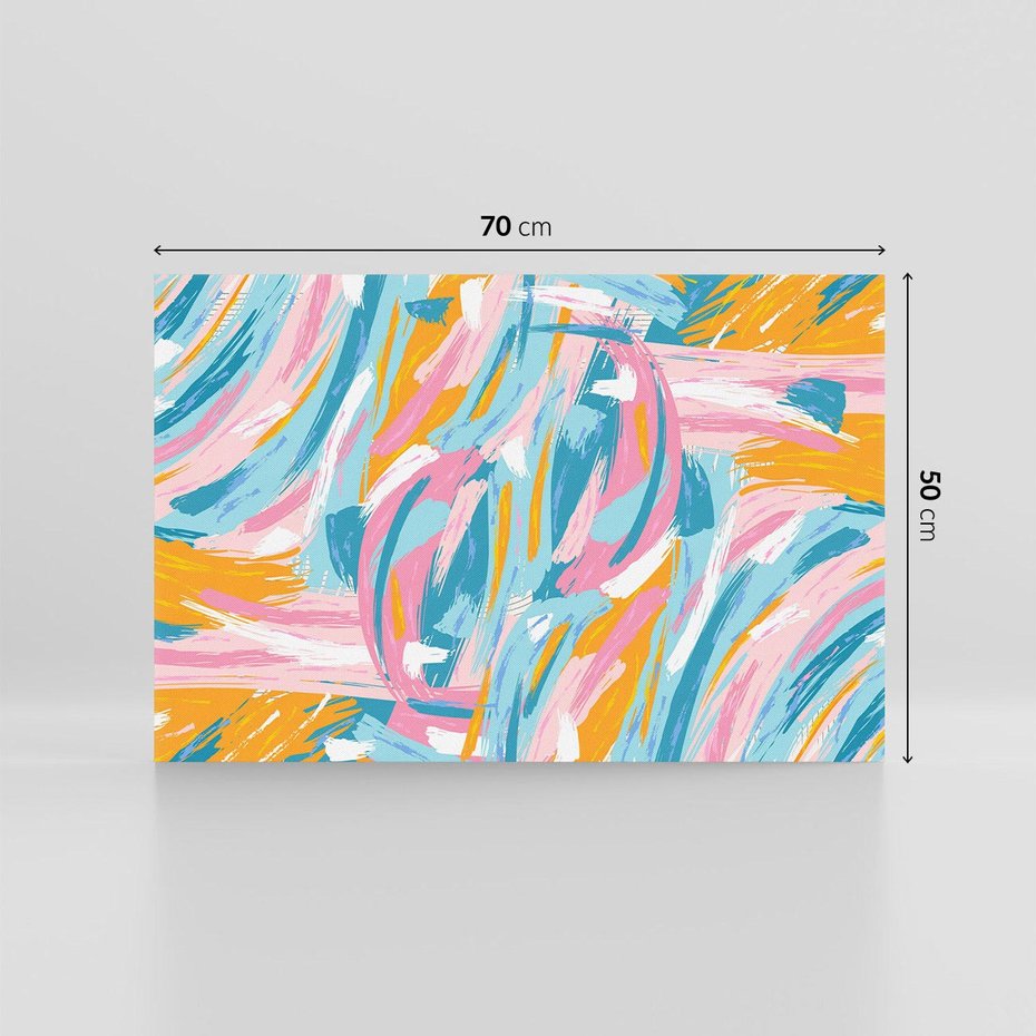 Obraz na płótnie 70x50 - Refleksje w krainie abstrakcji - abstrakcja, energiczne pociągnięcia pędzla