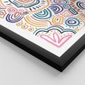 Plakat w ramie 40x50 - Strukturalne Odbicia Boho - kolorowe etniczne wzory, tęczowe żywe kolory - rama czarna