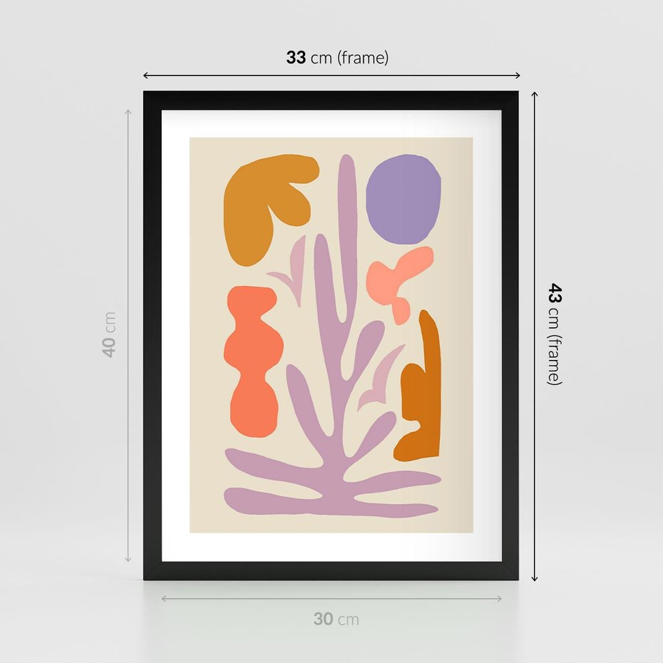 Plakat w ramie 30x40 - Przenikająca Harmonia - abstrakcyjny obraz, pastelowe kolory - rama czarna