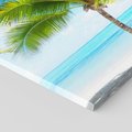 Obraz na płótnie 120x60 - Wakacyjne uniesienie: plaża i palma - plaża, morze