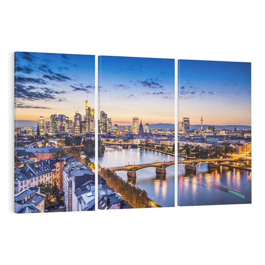 Obraz na płótnie 120x80 - Frankfurt - spotkanie tradycji i nowoczesności - Frankfurt, Niemcy