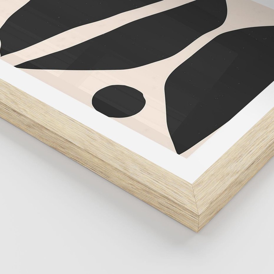 Plakat w ramie 30x40 - Surowa Abstrakcja - abstrakcyjny nowoczesny obraz, surowość - rama drewno