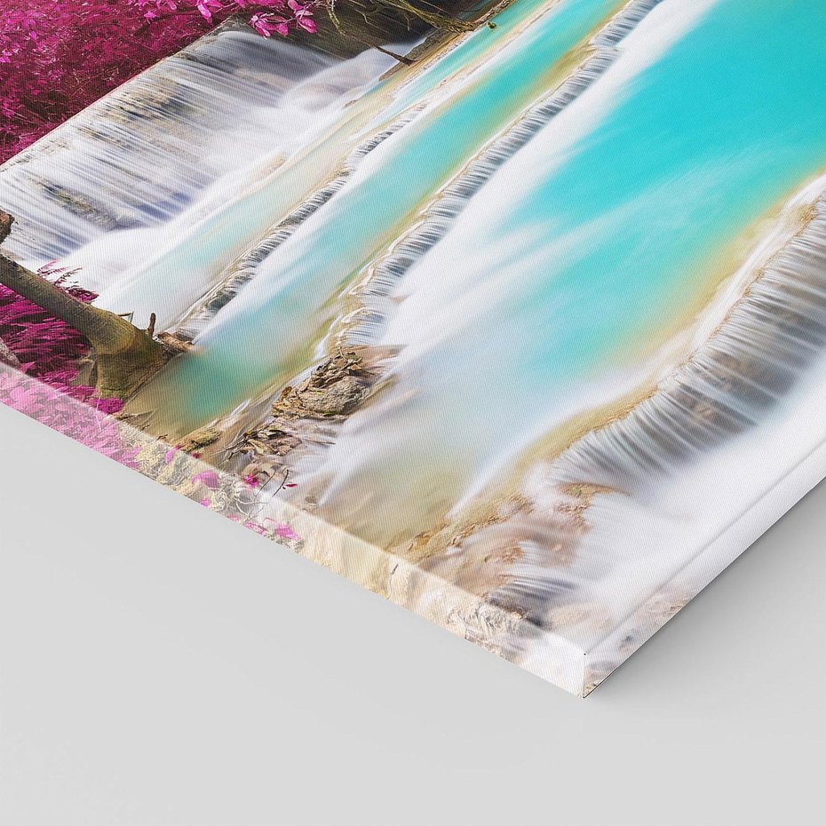 Obraz na płótnie 80x80 - Siła Natury - wodospad, Tajlandia