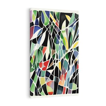 Obraz na płótnie 50x70 - Taniec Plam i Kształtów - abstrakcyjny akwarelowy obraz, plamy