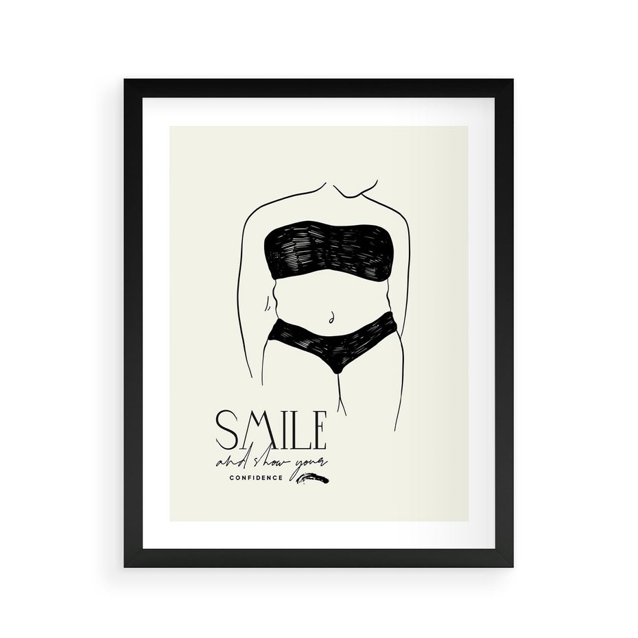 Plakat w ramie 40x50 - Opowieść Splątanych Energii - siła kobiecości, rysunek - rama czarna